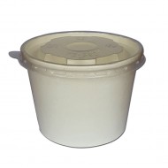 White cardboard ice cream or soup cup 16 oz