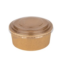 Kraft bowl 750 ml with PET lid