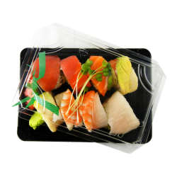 Black Sushi Box w/ PLA Clear Lid