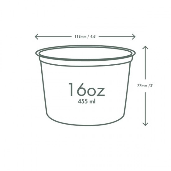 16oz PLA round deli container