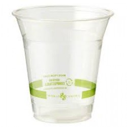 Vaso 20 oz Transparente PLA Raya Verde