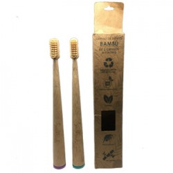 Cepillos de dientes de bambú (2 ud)