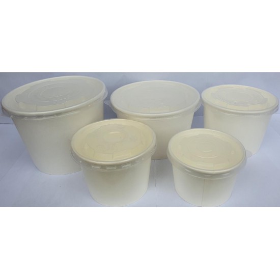 White cardboard ice cream or soup cup 16 oz