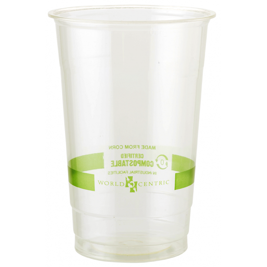 Vaso 24 oz Transparente PLA Raya Verde