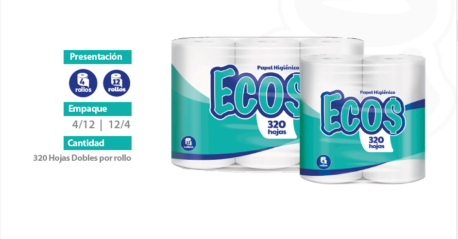 Papel Higiénico Eco 300 Hojas Dobles (12 x4: paq.4) - FN000002