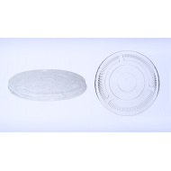 Tapa Plana PLA 16-24oz transparente con hueco para pajilla