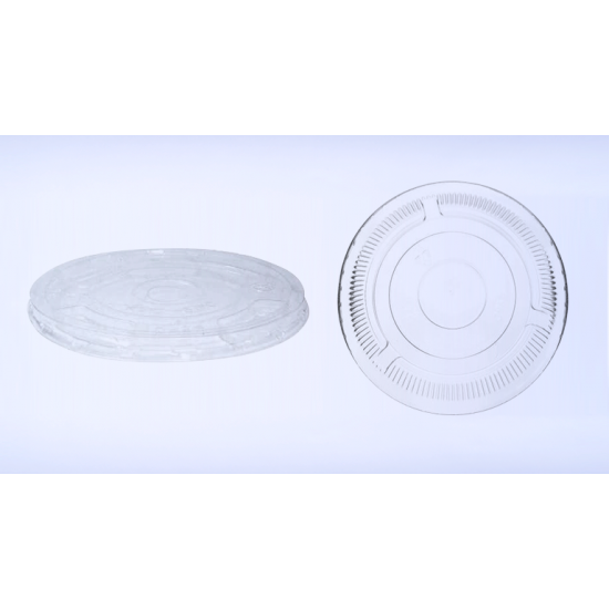 Tapa Plana PLA 20oz transparente con hueco para pajilla